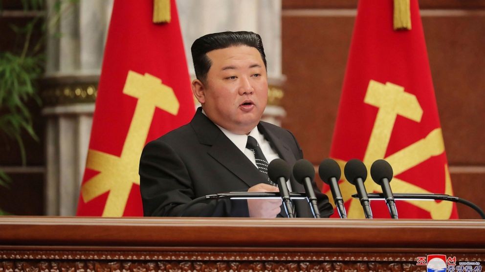 In this photo provided on Saturday, June 11, 2022 by the North Korean government, North Korean leader Kim Jong Un attends a plenary meeting of the ruling Workers’ Party’s Central Committee held during June 8 - June 10, 2022 in Pyongyan...