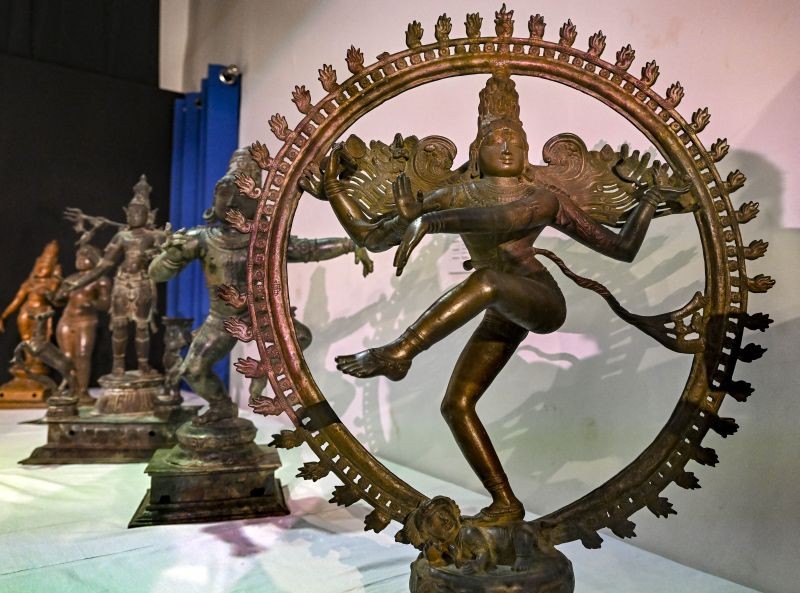An ancient Nataraja statue during the handing over ceremony of 10 retrieved antiquities to the Government of Tamil Nadu, in New Delhi, Wednesday, June 1, 2022. (PTI Photo)