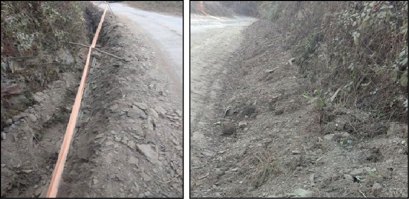 The CWS Kiphire today released pictures of OFC laying wherein the mud was dug out and put back into the drainage on NH 202. The Society cautioned against a manmade disaster if guidelines are not followed in such projects. (Photo Courtesy: CWS Kiphire)