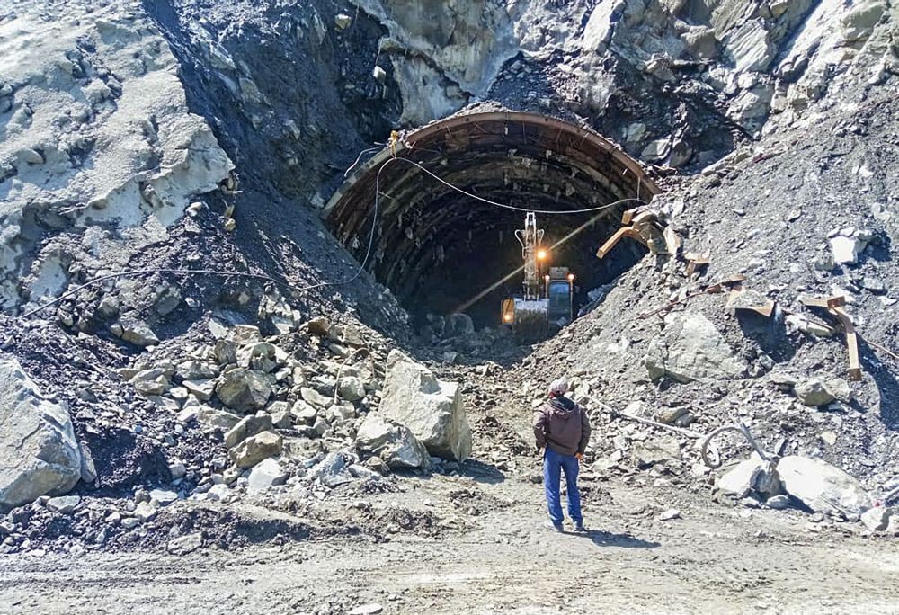 Ramban: Work in progress at an under-construction tunnel at Makkarkot in Ramban district, Thursday, June 23, 2022. (PTI Photo)