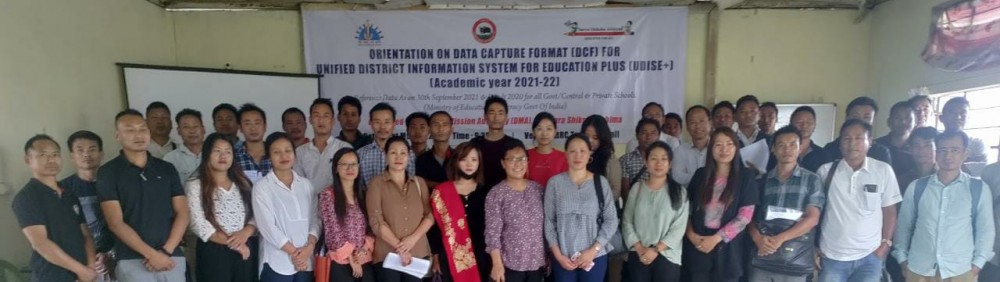 Officials and participants of block level orientation for DCF on UDISE Plus 2020-2021 at EBRC Tseminyu on May 31.