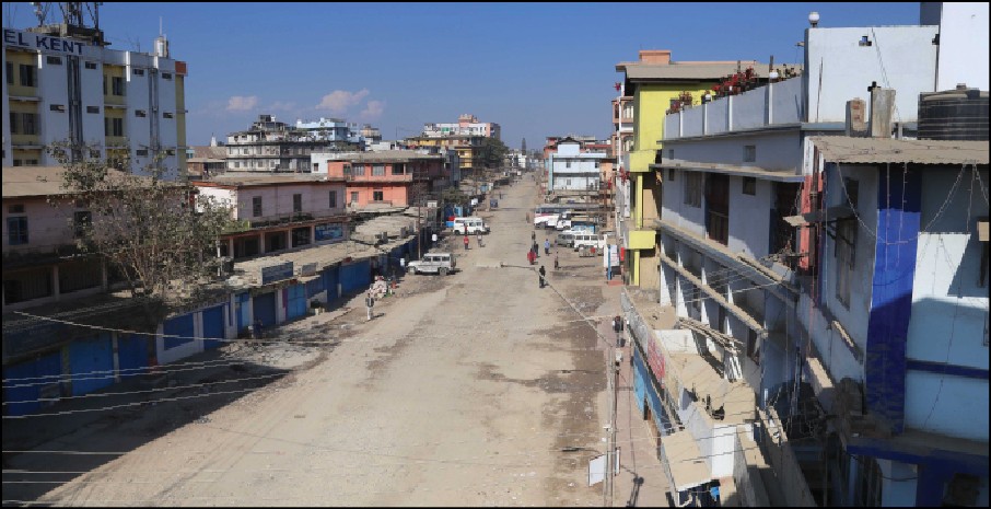 The Golaghat Road bus stand area wears a deserted look as the NESO bandh to oppose the Citizenship Amendment Bill took effect across the state on January 8. (Morung Photo by Soreishim Mahong)