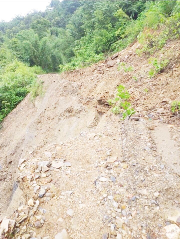 Thonoknyu Subdivision under Noklak District was cut off from Noklak on June 21 after a landslide carried away portions of the main road. (Morung Photo by Special Arrangement)