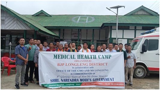 Members of BJP Longleng District along with the doctors and staff of MS and CMO Longleng on June 10.