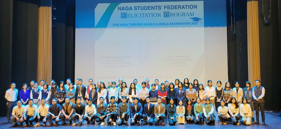 HSLC and HSSLC toppers with dignitaries, NSF officials and others. (Morung Photo)