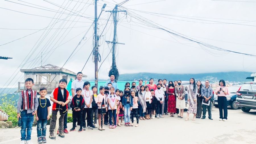 Sunday school children of Christian Ministry, Chakhesang Baptist Church Kohima gather for ‘Prayer Walk’ on June 26 in Kohima. (Morung Photo)