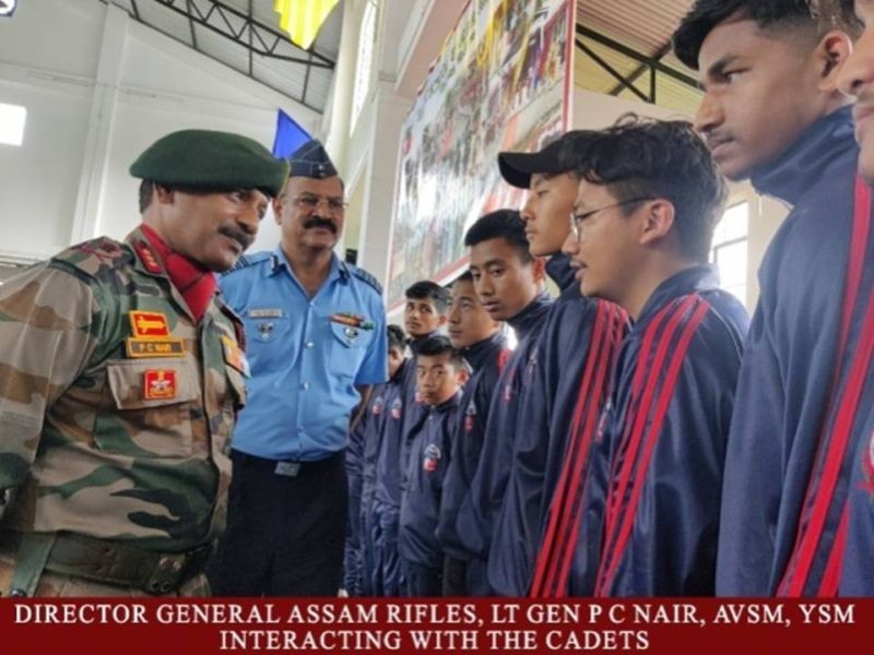 DGAR Lt Gen PC Nair interacting with the cadets during the closing ceremony on June 18.