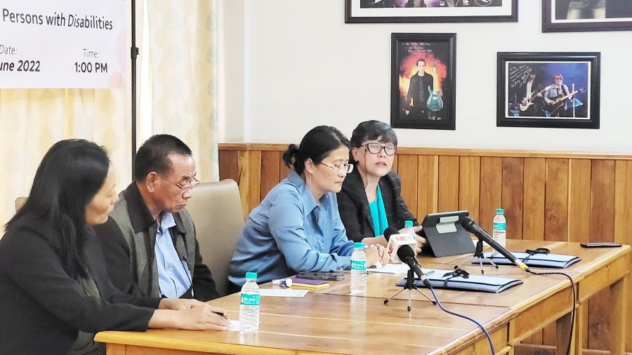 Imtimenla and Diethono Nakhro with other officials during the MoU signing in Kohima on June 27. (Morung Photo)