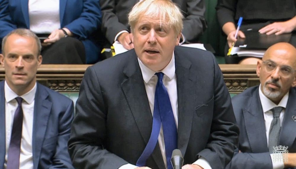 London: In this grab taken from video from the House of Commons, Britain's Prime Minister Boris Johnson speaks during Prime Minister's Questions in the House of Commons, London, Wednesday July 6, 2022. Johnson is fighting for his political future Wednesday, as two of his top Cabinet ministers walked out of their jobs and a string of more junior ministers resigned after months of political chaos.AP/PTI Phoyo