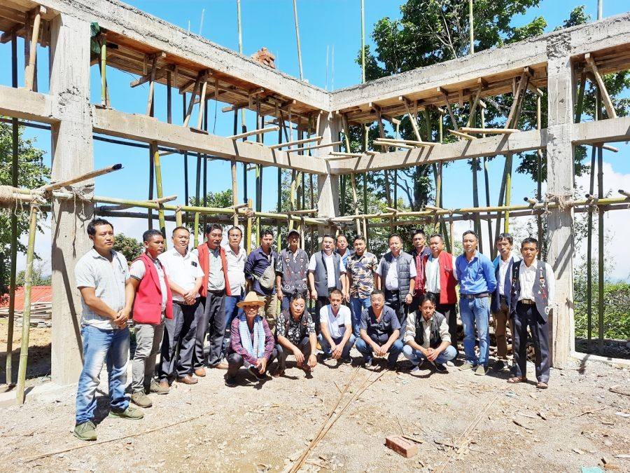 Minister Tongpang Ozukum with officials from NDPP Angetyongpang AC under NDPP Mokokchung Region and village council leaders and party members in Yaongyimti (Old) village, Mokokchung.