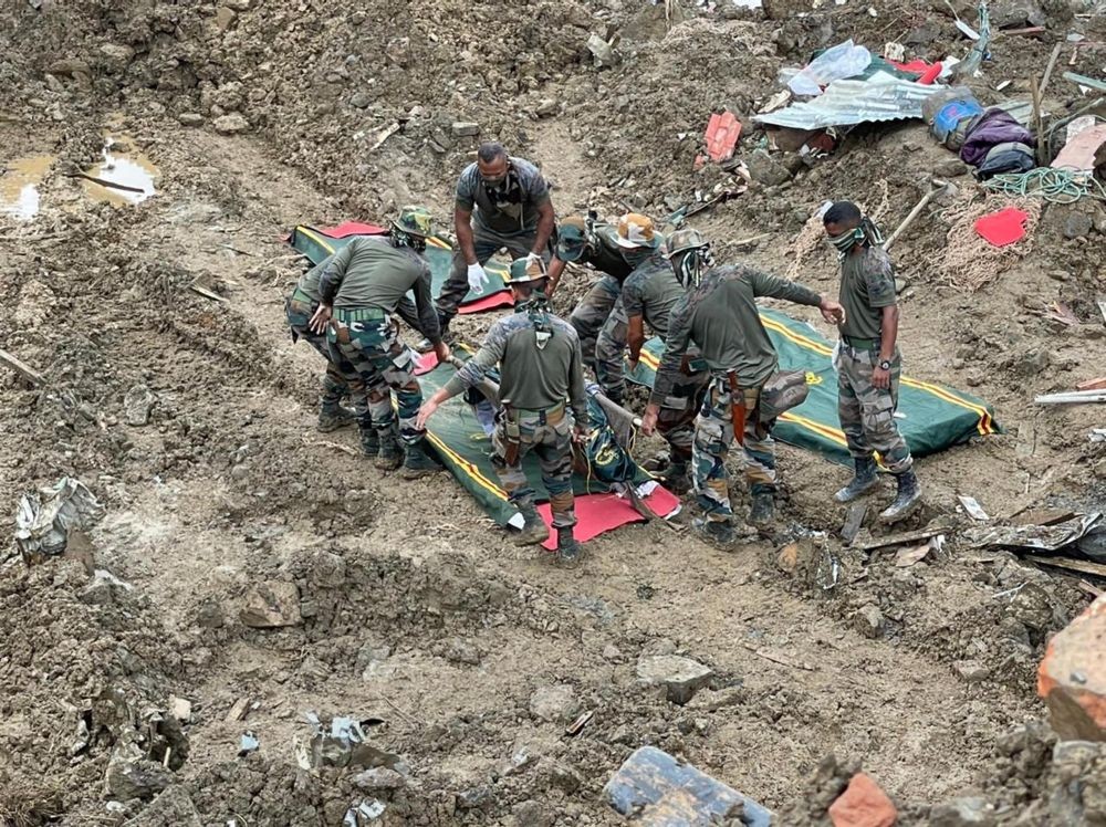 Noney: Rescue operations underway for the third consecutive day after a massive landslide hit the Tupul railway construction camp, in Noney district of Manipur, Saturday, July 2, 2022. (PTI Photo)
