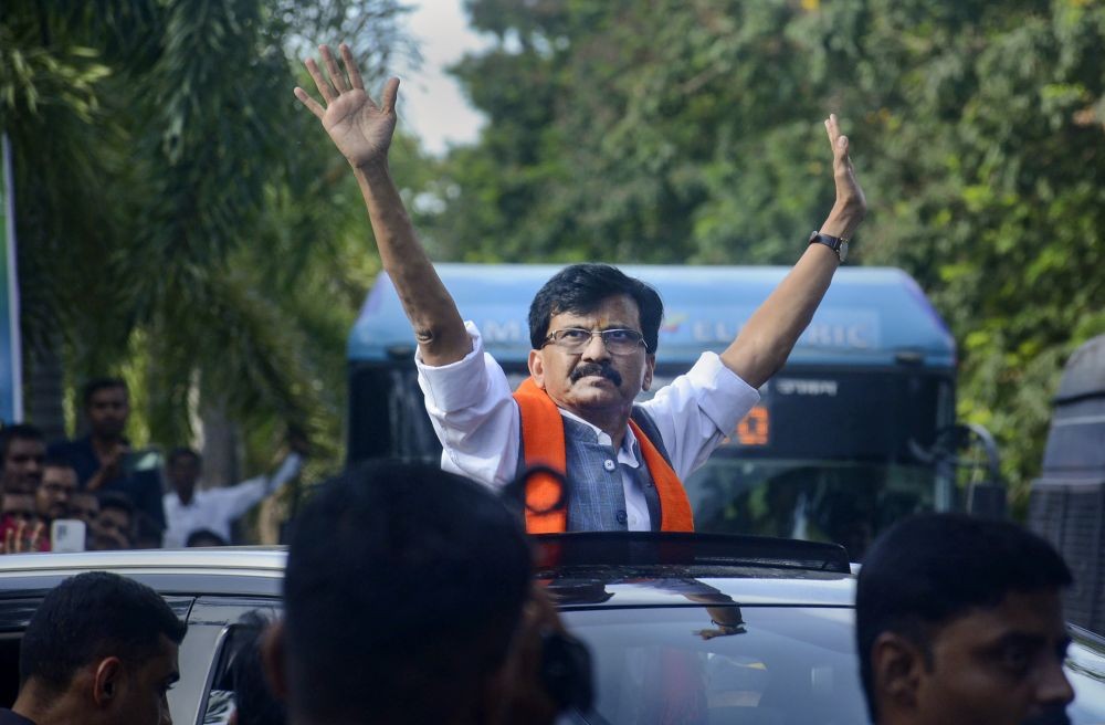 Mumbai: Shiv Sena MP Sanjay Raut being taken to the Enforcement Directorate (ED) office in connection with a money laundering case, in Mumbai, Sunday, July 31, 2022. (PTI Photo)