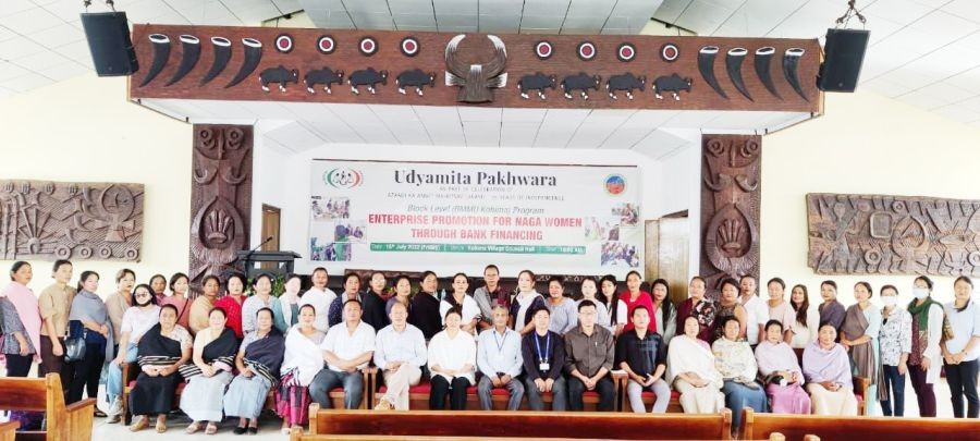 Dignitaries and others at the Block level programme on “Udyamita Pakhwara” at Kohima village on July 15.