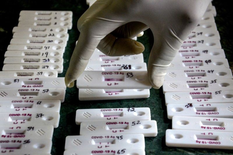 A health worker arranges samples for COVID-19 test. (PTI File Photo)