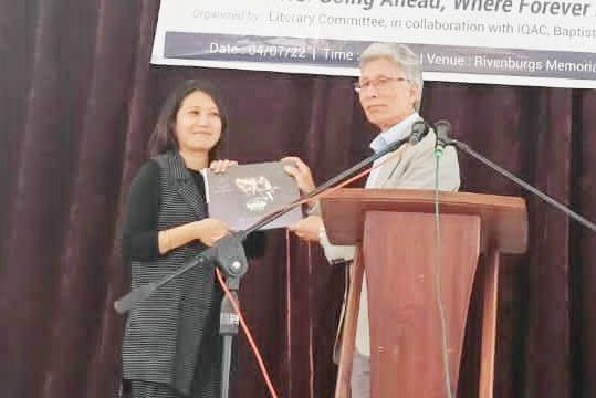 N Delhu Khate releases yearbook of Baptist College, Kohima on July 4.