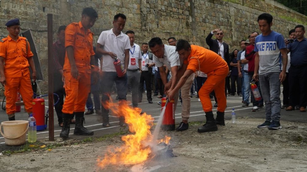 Joint mock drill on earthquake and fire safety was conducted at the Directorate of Economics & Statistics, Nagaland on July 22. (Photo Courtesy: NSDMA)