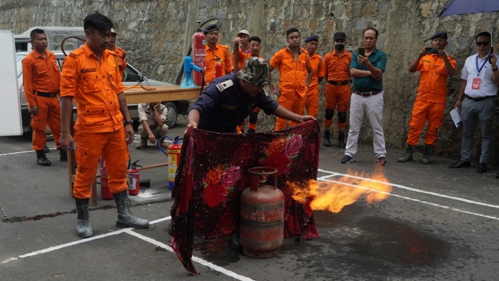 Joint mock drill on earthquake and fire safety was conducted at the Directorate of Economics & Statistics, Nagaland on July 22. (Photo Courtesy: NSDMA)