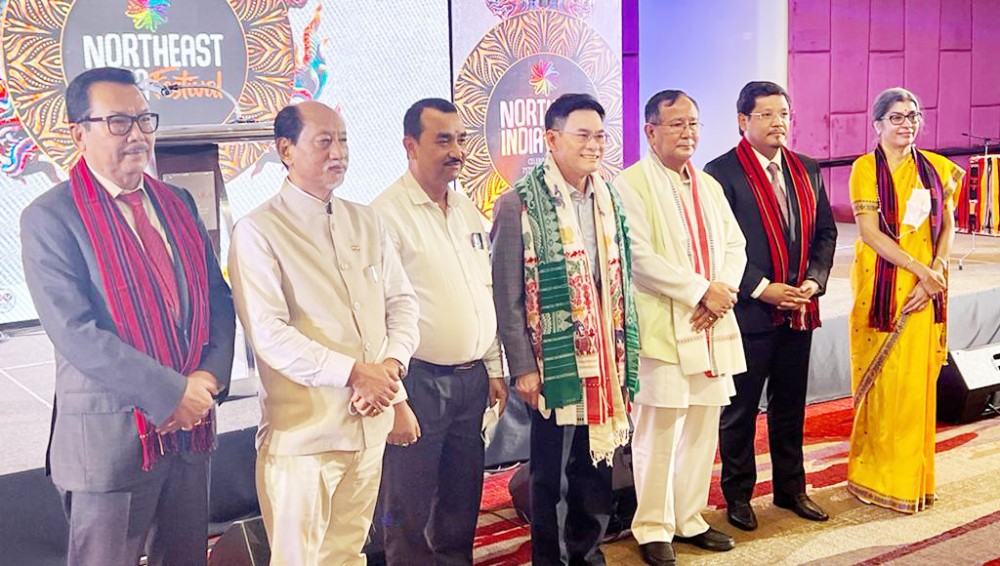 CM Neiphiu Rio with Deputy PM of Thailand and others during the inaugural programme of the North East India Festival in Bangkok on July 30.