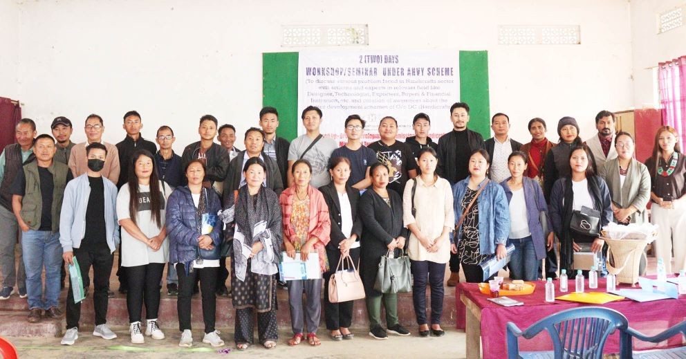 Officials and participants during the two-day seminar for handicraft artisans under AHVY held at VDB hall, Zunheboto town on July 4 and 5.