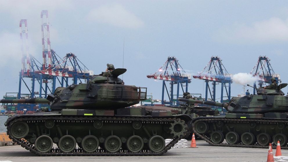FILE - In this photo released by the Taiwan Ministry of National Defense, Taiwan military forces conduct anti-landing drills during the annual Han Kuang military exercises near New Taipei City in Taiwan on Wednesday, July 27, 2022. A group of Japanese lawmakers including two former defense ministers met with Taiwan's president on Thursday in a rare high-level visit to discuss regional security. (Taiwan Ministry of National Defense via AP, File) The Associated Press