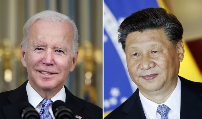 FILE PHOTO- This combination image shows U.S. President Joe Biden in Washington, Nov. 6, 2021, and China s President Xi Jinping in Braslia, Brazil, Nov. 13, 2019. (AP Photo/Alex Brandon, Eraldo Peres, File)