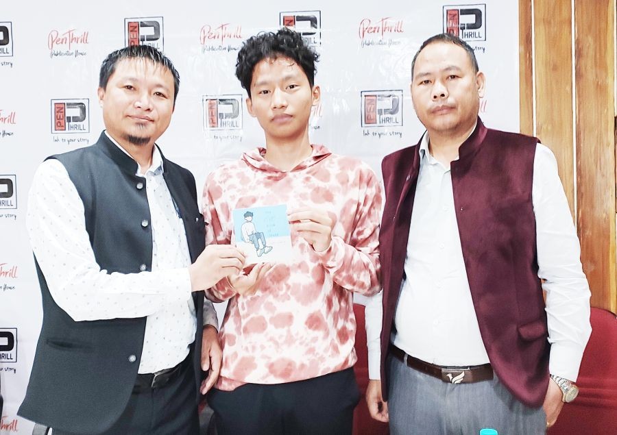 (From left): NLA Deputy Speaker Yangseo Sangtam, Jesse Thonger and Advisor, S Keoshu Yimkhiung during the book launch. (Morung Photo)
