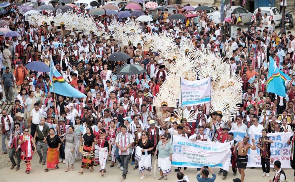 Participants of the Naga Solidarity Walk which culminated in Tahamzan (Senapati) on July 29. (Photo Courtesy: GNF)