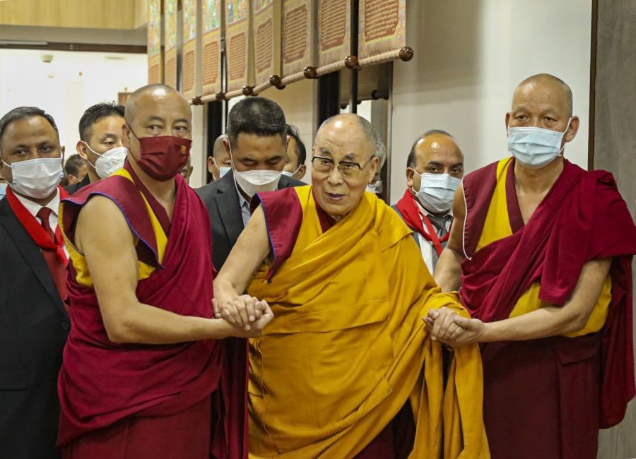 Dharamshala: Tibetan spiritual leader the Dalai Lama arrives to inaugurate a museum on his 87th birthday, in Dharamshala, Wednesday, July 6, 2022. (PTI Photo)