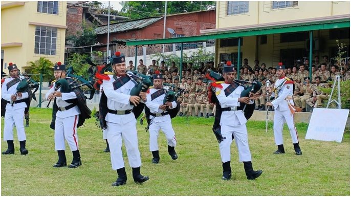 The band display organised by 43 Assam Rifles.