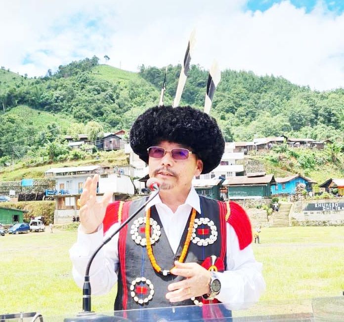 Advisor Khehovi addressing the Tuluni celebration at Yehemi village on July 8.