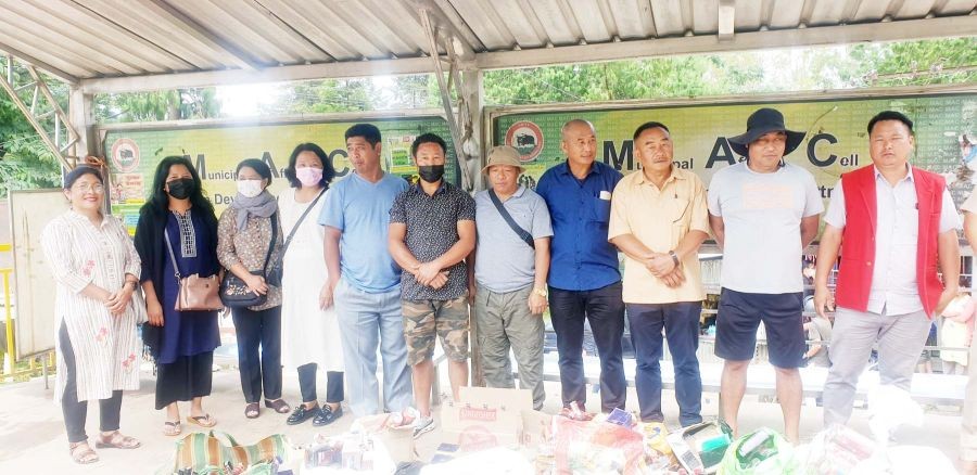 Kohima Excise and others with seized IMFL in Kohima on July 8.