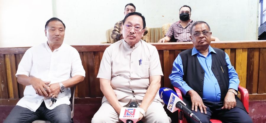 NPCC President, K Therie speaking during the press conference in Kohima on August 11. (Morung Photo)
