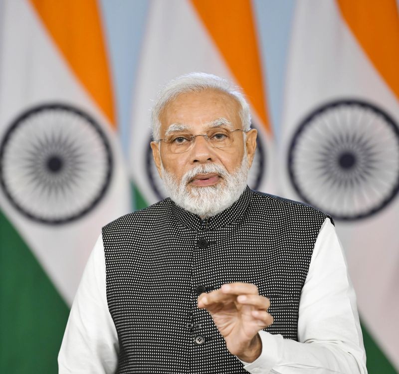 Prime Minister Narendra Modi virtually addresses the 'Har Ghar Jal Utsav' under Jal Jeevan Mission, in New Delhi on August 19, 2022. (PTI Photo)