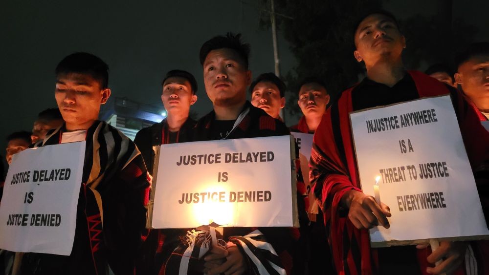 Participants at the Candlelight Vigil organised by the PSUK in Kohima on August 30. (Morung Photo)