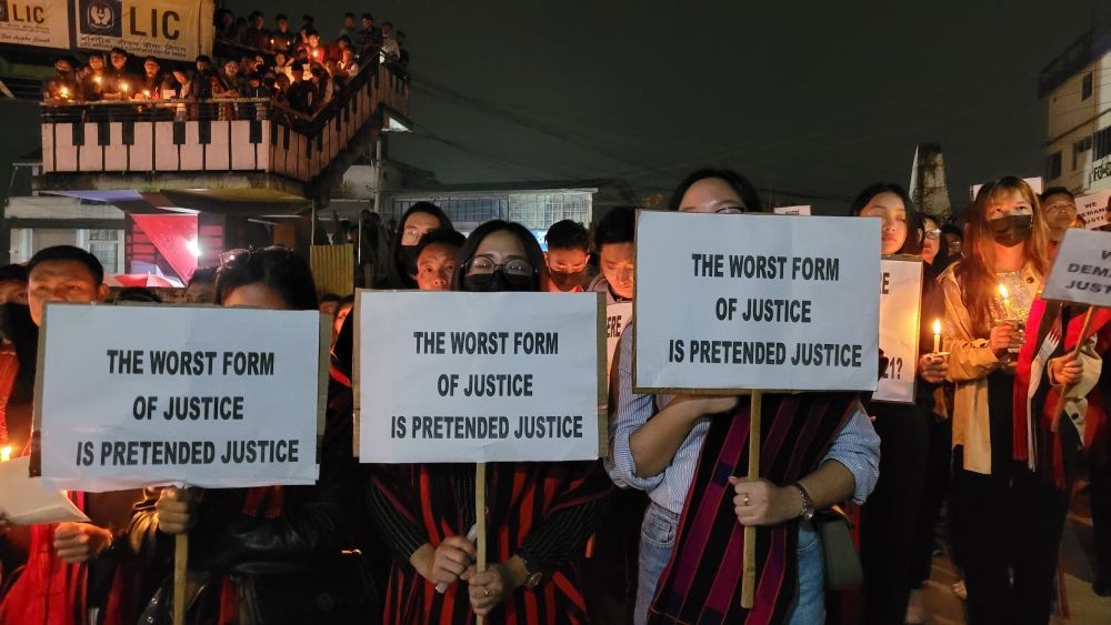 Participants at the Candlelight Vigil organised by the PSUK in Kohima on August 30. (Morung Photo)