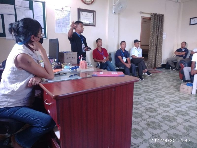 Members of Konyak Union (KU) Mon Branch and Mon Civil Hospital Authority during a coordination meeting on August 25.