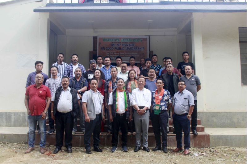 Resource persons along with the officials of BJP Mokokchung District after the one day workshop on good public leadership on August 30, 2022