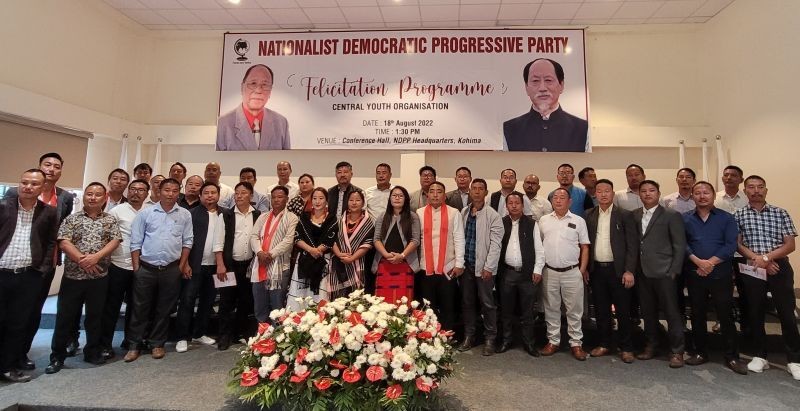 Abu Metha and others with Imchatoba Imchen during felicitation programme in Kohima on August 18. (Morung Photo)