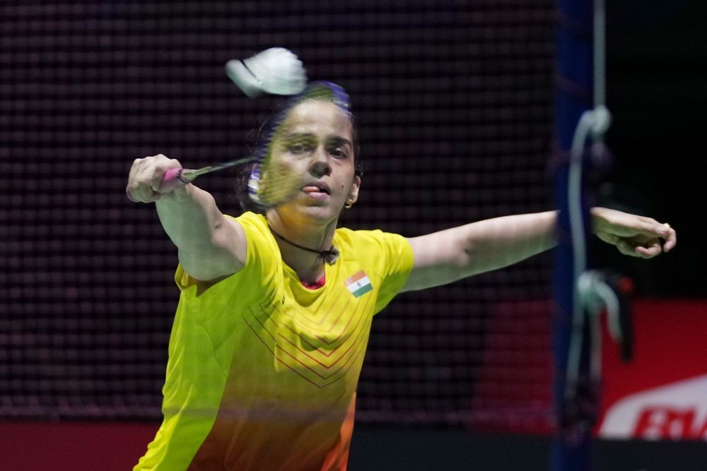 Tokyo: Saina Nehwal of India plays a return during a badminton game of the women's singles against Busanan Ongbamrungphan of Thailand in the BWF World Championships in Tokyo, Thursday, Aug. 25, 2022. AP/PTI Photo(