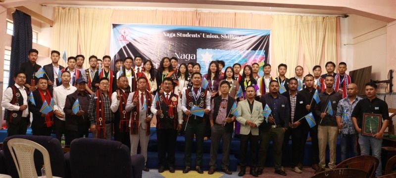 Members of the Naga Studentsâ€™ Union Shillong and others during the celebration of the 76th Naga Independence Day at Don Bosco Technical Institute, Shillong on August 14. (Photo Courtesy: NSUS)