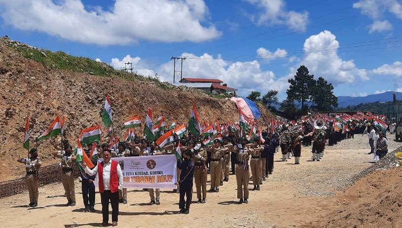 Participants of Tiranga Rally organized by NYK Kohima on August 12. (Morung Photo)
