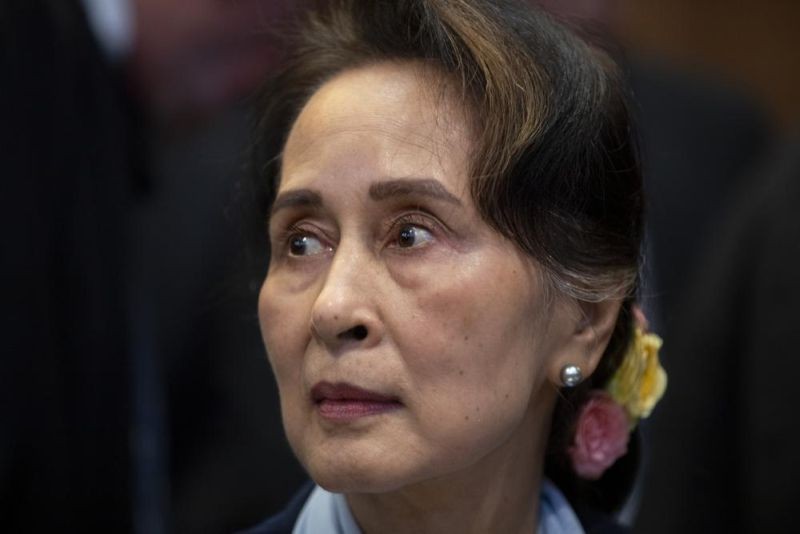 Myanmar's leader Aung San Suu Kyi waits to address judges of the International Court of Justice in The Hague, Netherlands, Dec. 11, 2019. Myanmar’s ousted leader Aung San Suu Kyi has testified in a prison courtroom in the capital Naypyitaw for the first time in her official secrets case. Suu Kyi, who has been detained since her government was ousted last year by the military, is being tried with Australian economist Sean Turnell and three former Cabinet members on the same charge, which is punishable by up to 14 years in prison. (AP File Photo)