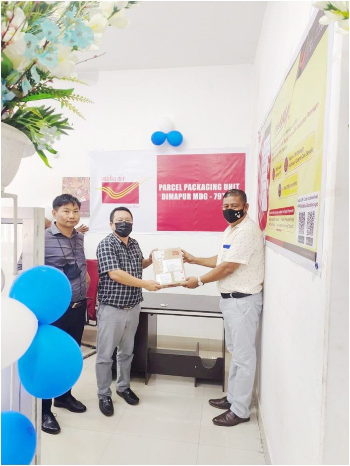 First parcel packed at Parcel Packaging Unit Dimapur MDG after inauguration by PMG, NE-II, Som Kamei on August 30.