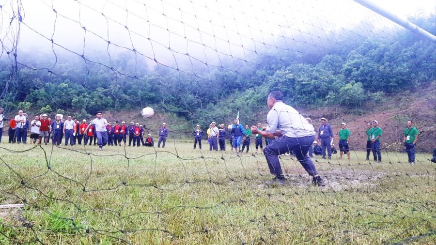 Penalty shoot-out during opening ceremony of ABCC’s Fathers’ Brigade on September 15.