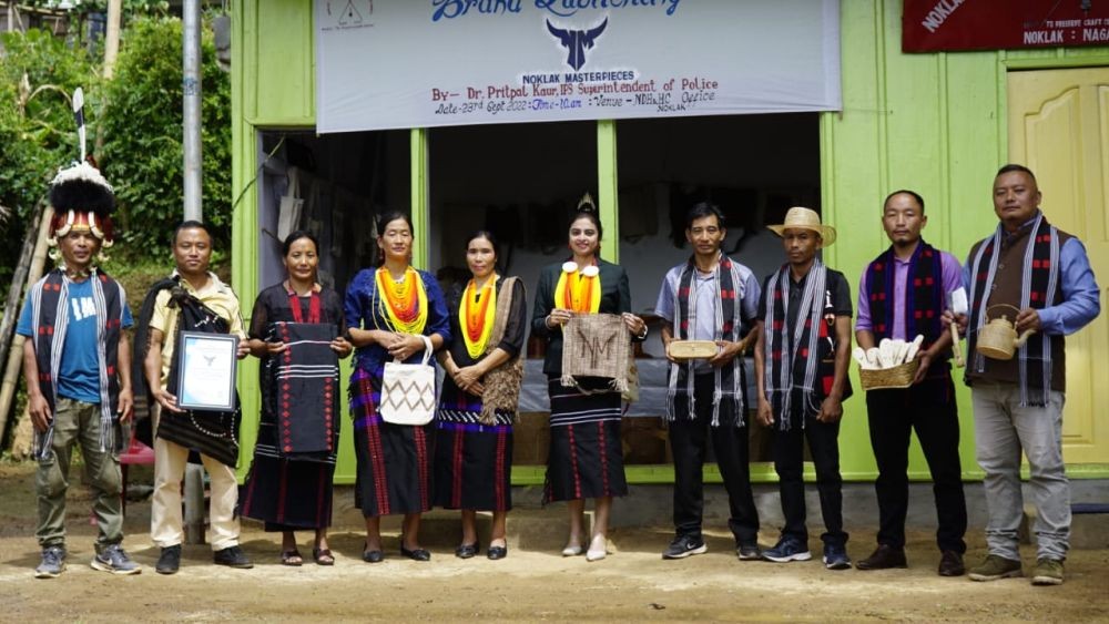 SP Noklak, Dr Pritpal Kaur, IPS with others during the inauguration of Noklak Masterpieces Products, made by Noklak District Handloom and Handicraft Council on September 23.