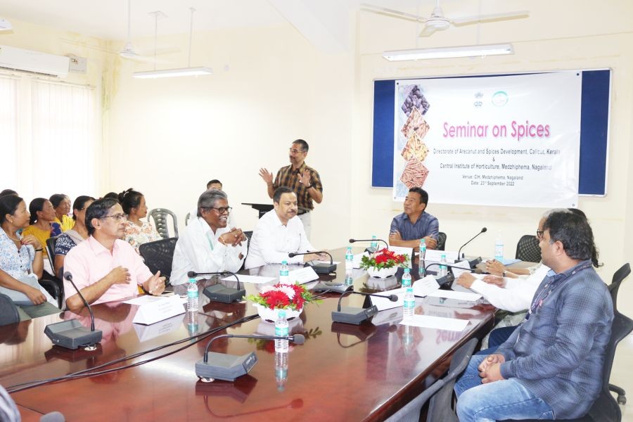 A section of the participants during the seminar on production technology of spices and plantation crops held at CIH campus on September 23.