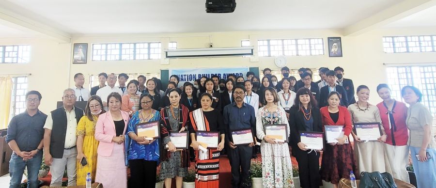 Recipients of Nation Builder Award with RCK officials and others on September 8 at Don Bosco College Kohima. (Morung Photo)