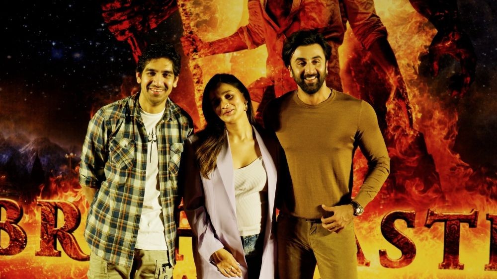 New Delhi: Bollywood film director Ayan Mukherji with actor Ranbir Kapoor and actress Alia Bhatt during a press conference to promote their upcoming film 'Brahmastra', at Connaught Place in New Delhi on Wednesday, Sept. 07, 2022. (Photo: Anupam Gautam/IANS)