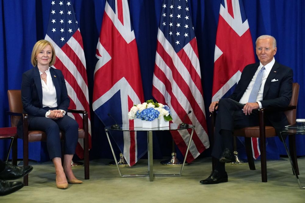 British Prime Minister Liz Truss and US President Joe Biden hold a bilateral meeting during the 77th UN General Assembly at the UN building in New York, Wednesday, Sept. 21, 2022. AP/PTI