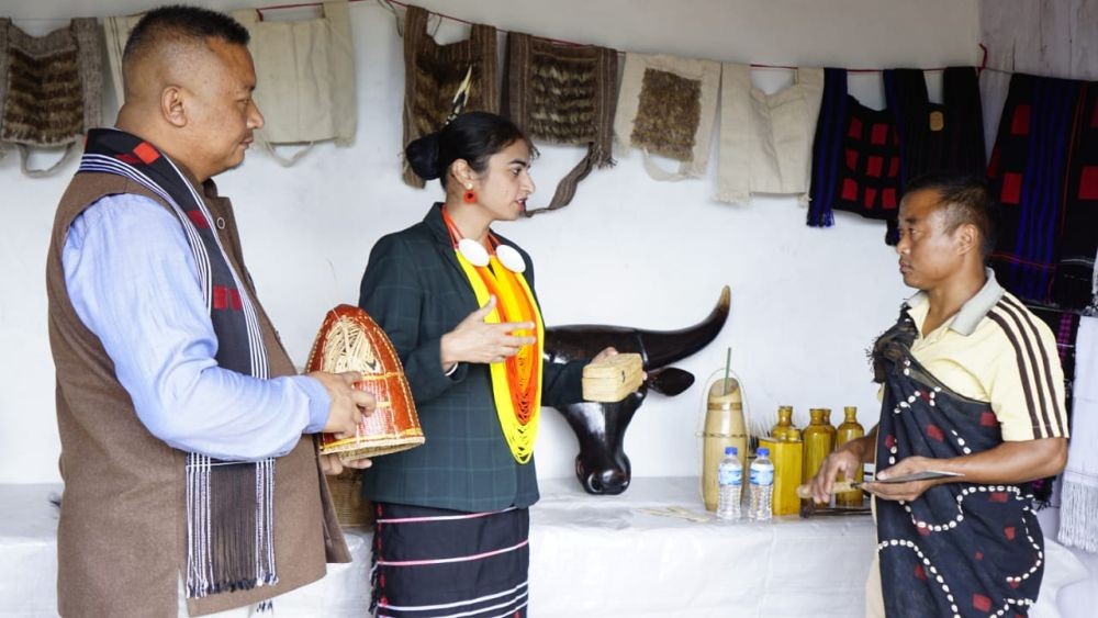 SP Noklak, Dr Pritpal Kaur, IPS with others during the inauguration of Noklak Masterpieces Products, made by Noklak District Handloom and Handicraft Council on September 23.